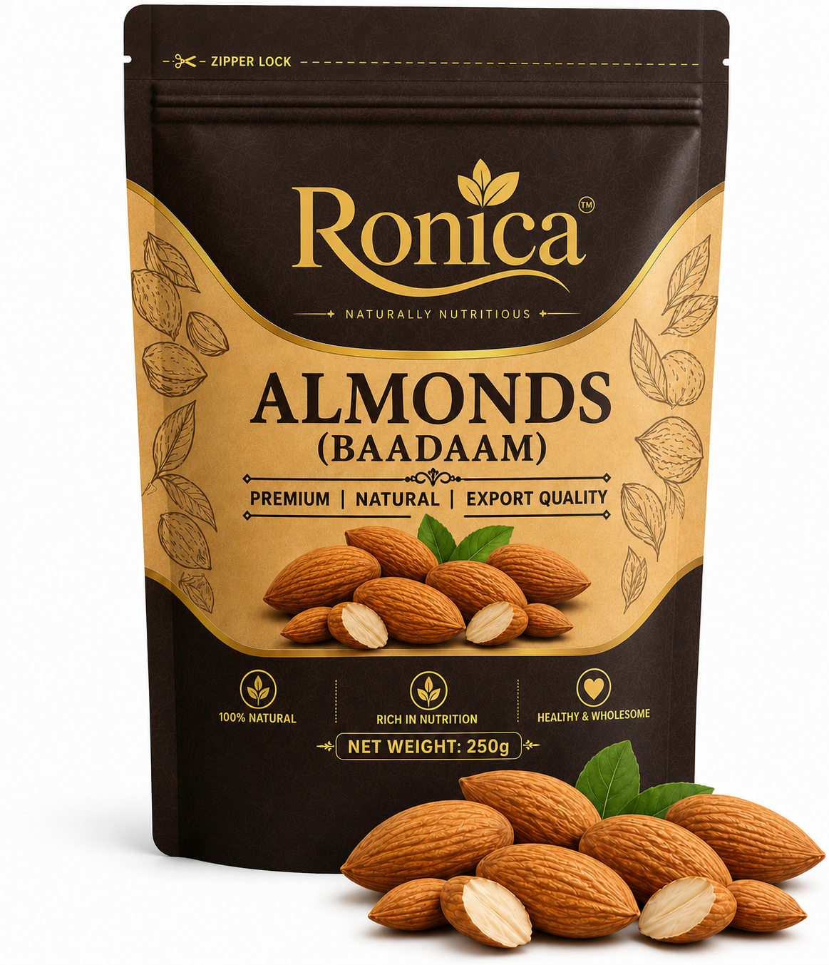 Almond Nuts and Dry Fruits   Almonds - 200g